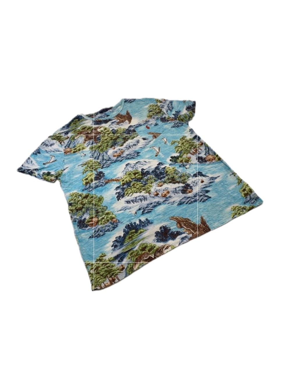 Polo Ralph Lauren Island Eagle Mountain Pocket Tee Shirt Light Blue Mens Large